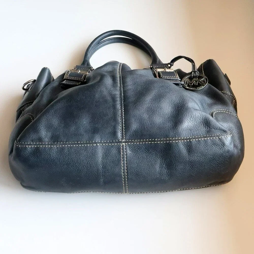 Michael Kors Navy Leather Tote - Picture 3 of 7